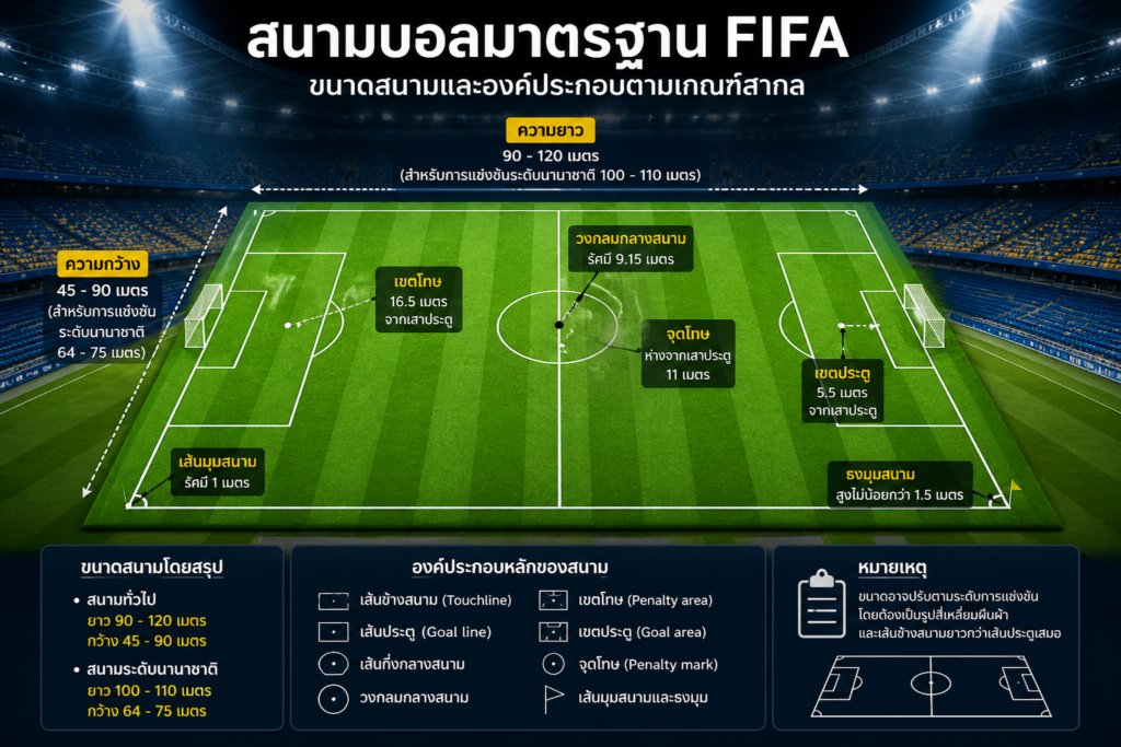 สนามบอล มาตรฐาน fifa