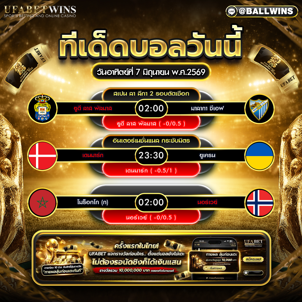 วิเคราะห์บอล วันที่ 7 พ.ค. 2569 เจาะลึก 3 คู่เด่นพร้อมราคาบอลและทีเด็ดน่าสนใจ